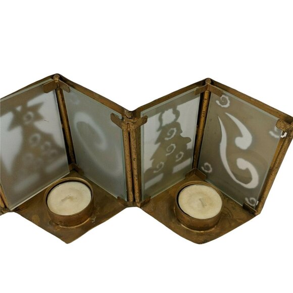 Metal Christmas Tree Joy Tealight Candle Holder 49d - Picture 8 of 9